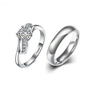 Fashion Exclusive Design Wedding Ring Set Silver