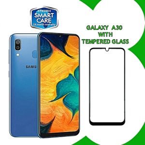 Samsung Galaxy A30 6.4-Inch (4GB RAM, 64GB ROM) Android 9.0 Pie, (16MP + 5MP) + 16MP 4G LTE & FREE 5D/3D TEMPERED GLASS - Blue