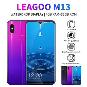 LEAGOO M13 6.1" 4+32GB Quad Core Fingerprint Face Dual SIM Waterdrop SmartPhone