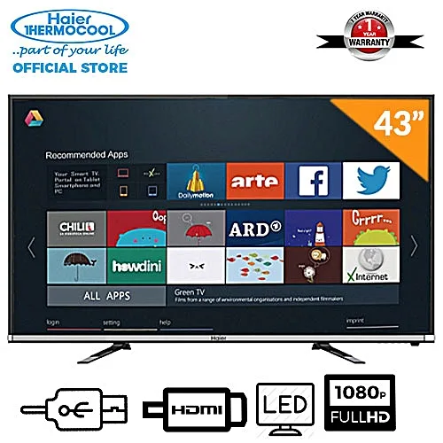 Haier Thermocool 43-Inch Android Smart FHD Digital LED TV K6500 + 1 Year Warranty